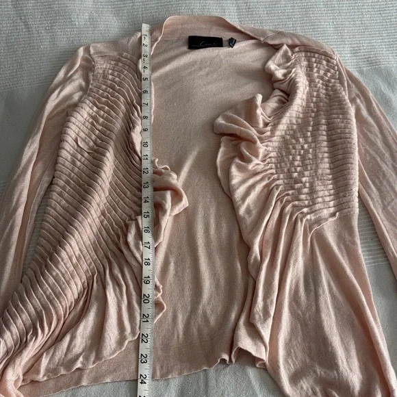 Line the Label Pink Ruffled Cashmere and Modal Cardigan Size Small - Picture 6 of 6
